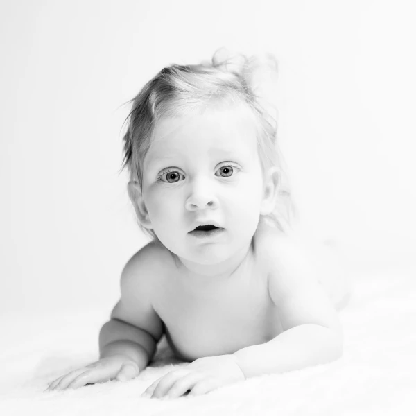 Baby tummy time posing for Kamelia in her studio